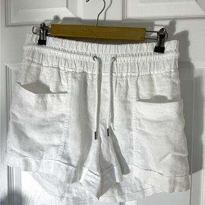 White Athleta Linen Shorts